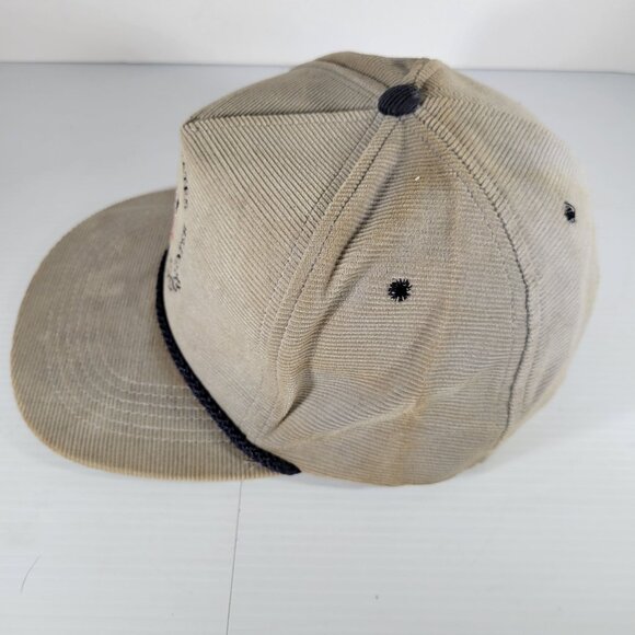 Vintage US Olympic Training Center Corduroy Cap Snapback Hat MADE IN USA Tan Bei - Picture 6 of 10